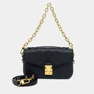مملوكة مسبقًا Louis Vuitton Black Leather Empreinte Pochette Metis East West