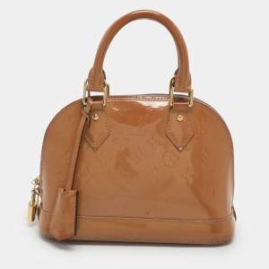 Pre Owned Louis Vuitton Alma BB Noisette Monogram Vernis Bag