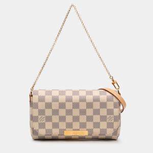 مملوكة مسبقًا Louis Vuitton White Damier Azur Favorite PM