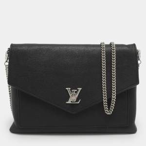 مملوكة مسبقًا Louis Vuitton Mylockme Black Leather Chain Pochette