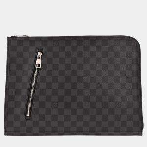 مملوكة مسبقًا Louis Vuitton Damier Graphite Poche Documents Clutch Bag
