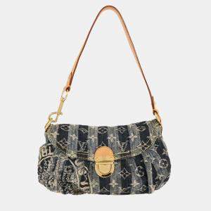 مملوكة مسبقًا Louis Vuitton Blue Monogram Denim Mini Pleaty Raye Handbag