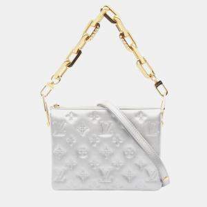 مملوكة م سبقًا Louis Vuitton Coussin Bb Monogram Embossed Leather Shoulder Bag Silver