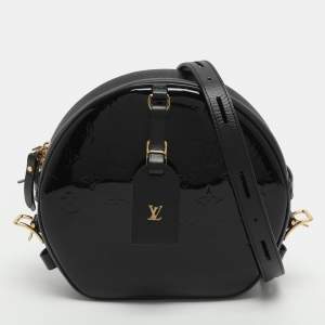 مملوكة مسبقًا Louis Vuitton Boite Chapeau Souple MM Black Vernis and Leather Bag