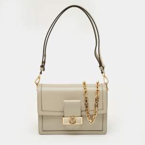 مملوكة مسبقًا حقيبة لوي فيتون داوفين جلد إيبي أسود متوسطة