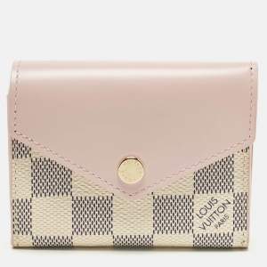 مملوكة مسبقًا Louis Vuitton Zoe Rose Ballerine Damier Azur Canvas and Leather Trifold Wallet
