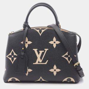 Pre Owned حقيبة لوي فيتون بيتي باليه بي أم مونوغرام إمبرينت جلد بلونين أسود وبيج