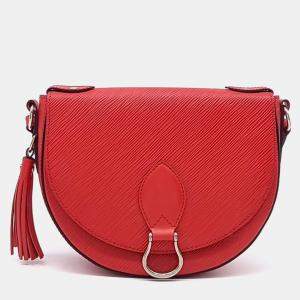Pre Owned Louis Vuitton Red Leather Saint Cloud