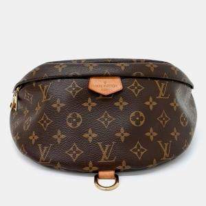 Pre Owned Louis Vuitton Brown Cream PVC Monogram Bum Bag