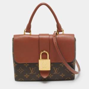 Pre Owned Louis Vuitton Locky BB Caramel Monogram Canvas Top Handle Bag 