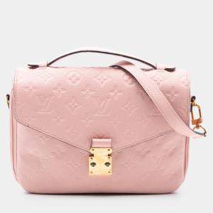 Pre Owned Louis Vuitton Pink Monogram Empreinte Pochette Metis
