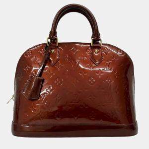 Pre Owned Louis Vuitton Red Monogram Vernis Alma PM