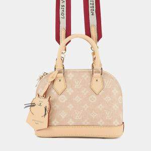 Pre Owned Louis Vuitton Alma Beige/Red Monogram Miaowgram Size Bb