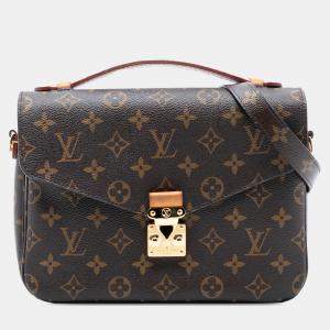 Pre Owned Louis Vuitton Brown Monogram Pochette Metis