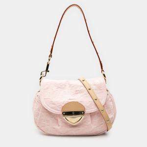 Pre Owned Louis Vuitton Pink Monogram Denim Sunset