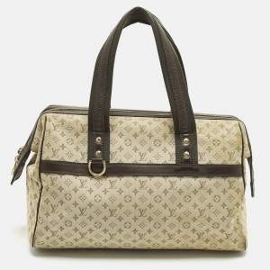 Pre Owned Louis Vuitton  Josephine GM Green/Brown Monogram Mini Lin Canvas Bag