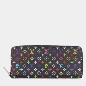 Pre Owned Louis Vuitton Lv Tm Portefeuille Clemence Noir/Multicolor Monogram Canvas