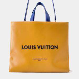 Pre Owned Louis Vuitton Shopper Tote Saffron Leather Size Mm