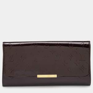 Pre Owned Louis Vuitton Amarante Monogram Vernis Robertson Clutch 