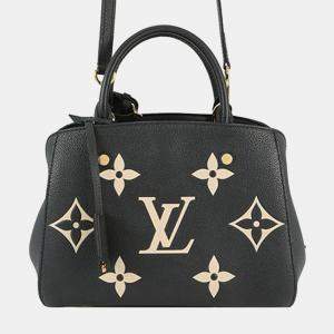 Pre Owned Louis Vuitton Black Bicolor Monogram Empreinte Giant Montaigne BB