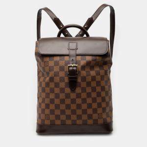 مملوكة مسبقًا Louis Vuitton Brown Damier Ebene Soho Backpack