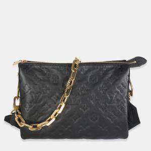 مملوكة مسبقًا Louis Vuitton Black Monogram Embossed Lambskin Coussin PM