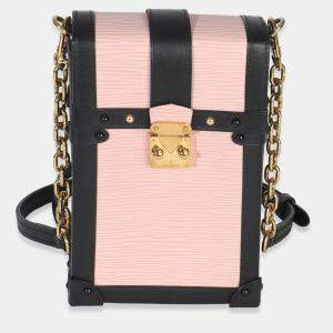 مملوكة مسبقًا Louis Vuitton Rose Ballerine Black Epi Vertical Trunk Pochette