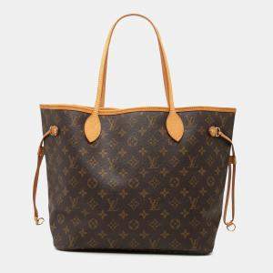 Pre Owned Louis Vuitton Brown Monogram Neverfull MM