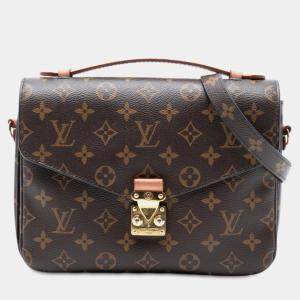 Pre Owned Louis Vuitton Brown Monogram Pochette Metis
