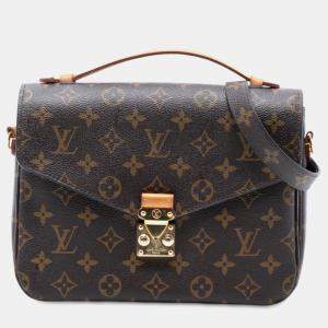Pre Owned Louis Vuitton Brown Monogram Pochette Metis