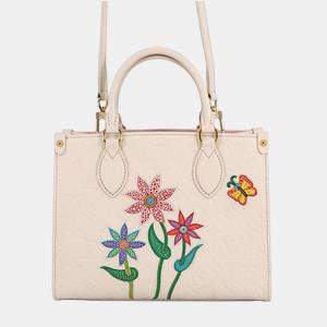 Pre Owned Louis Vuitton White Yayoi Kusama Monogram Giant Empreinte Flower OnTheGo PM