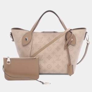 Pre Owned Louis Vuitton Hina Pm Handbag Leather Mahina Beige