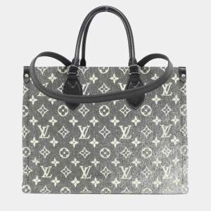 Pre Owned Louis Vuitton Grey Monogram Jacquard Canvas On-The-Go Mm Handbag