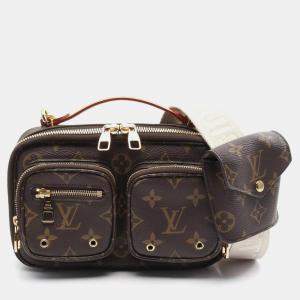 Pre Owned Louis Vuitton Utility Crossbody Handbag In Coated Canvas And Leather With Monogram Design Brown