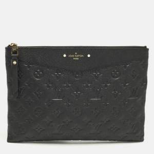 Pre Owned Louis Vuitton Daily Black Monogram Empreinte Leather Pouch