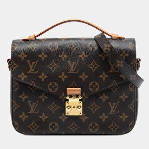 Pre Owned Louis Vuitton Brown Monogram Pochette Metis
