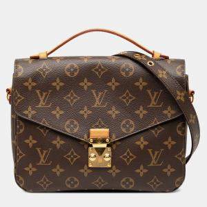 Pre Owned Louis Vuitton Brown Monogram Pochette Metis
