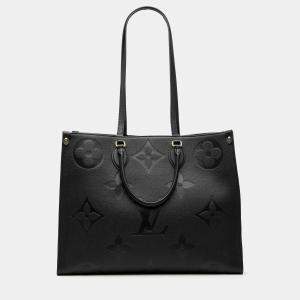 Pre Owned حقيبة لوي فيتون اون ذه جو امبريونت مونوغرامي سوداء GM