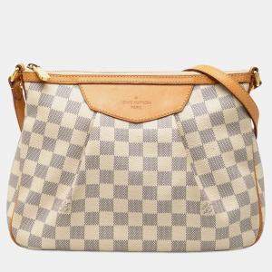 مملوكة مسبقًا Louis Vuitton White Damier Azur Siracusa PM