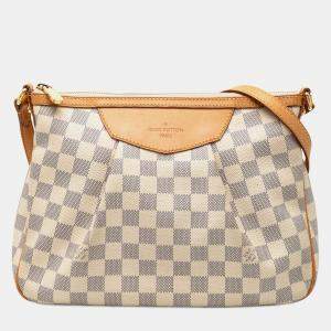 Pre Owned Louis Vuitton White Damier Azur Siracusa PM