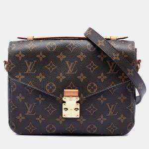 Pre Owned Louis Vuitton Brown Monogram Pochette Metis