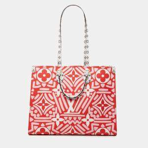 Pre Owned Louis Vuitton Red White Monogram Giant Crafty Onthego GM