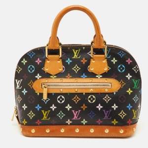 مملوكة مسبقًا حقيبة لويس فيتون ألما كانفاس مونوغرامية متعددة الألوان سوداء PM