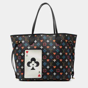 Pre Owned Louis Vuitton Black Monogram Game On Neverfull MM