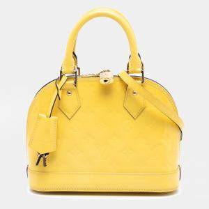 Pre Owned Louis Vuitton Yellow Monogram Vernis Alma BB