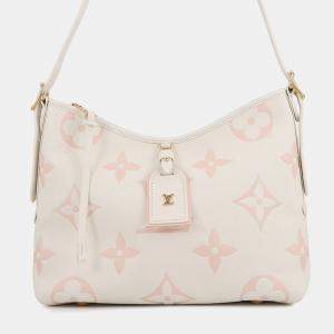 Pre Owned Louis Vuitton Carryall Zip Nm White/Pink Bicolor Monogram Empreinte Leather Size Pm