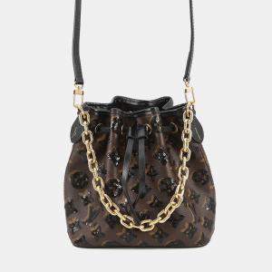 Pre Owned Louis Vuitton Noe Noir Monogram Sequins Size Bb