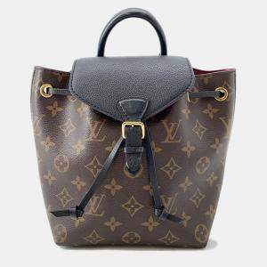 Pre Owned Louis Vuitton Montsouris NM Black, Brown Monogram Colored Leather Size BB