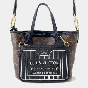 Pre Owned Louis Vuitton Neverfull Inside Out Noir/Brown Monogram Grain Leather Size BB
