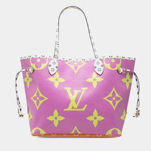 Pre Owned Louis Vuitton Purple Monogram Giant Neverfull MM